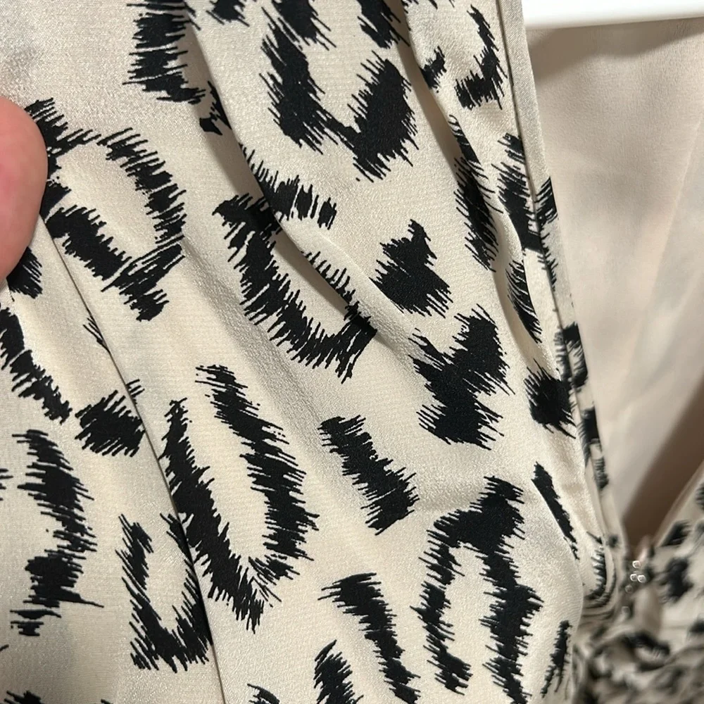 A.L.C. Asymmetrical Leopard Print Dress - Black and White - Picture 9 of 14
